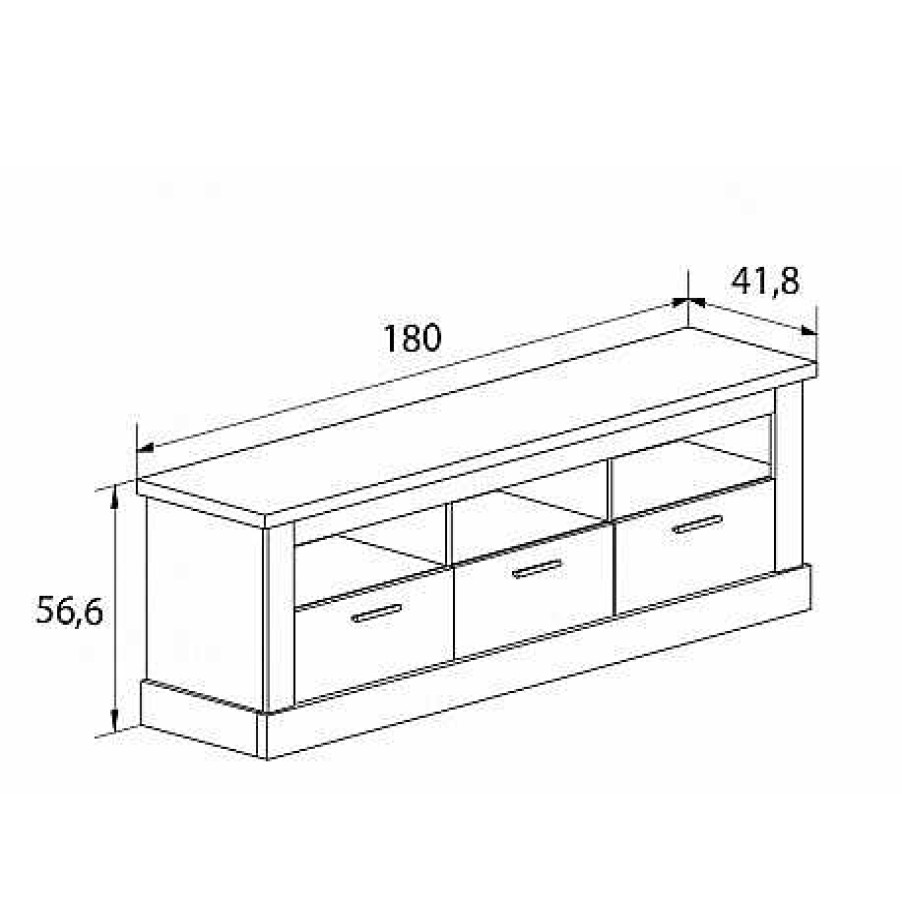 Salones Muebles1Click | Bajo Tv Tres Cajones Chell N