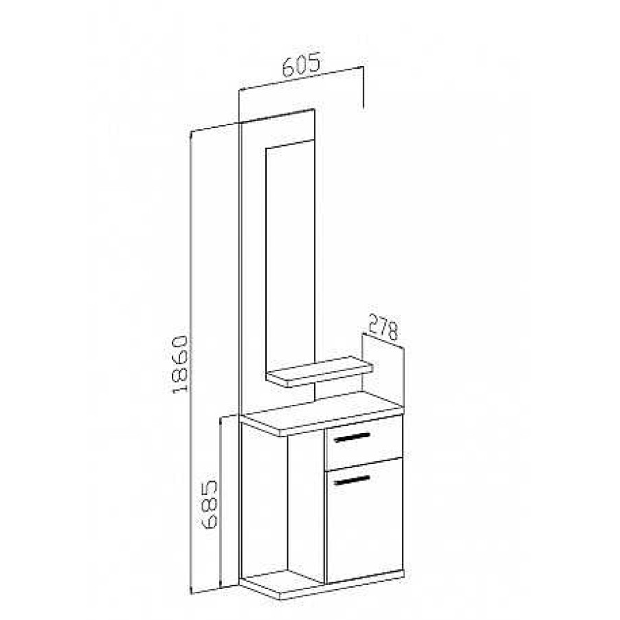 Auxiliares Muebles1Click | Recibidor Con Espejo Enter