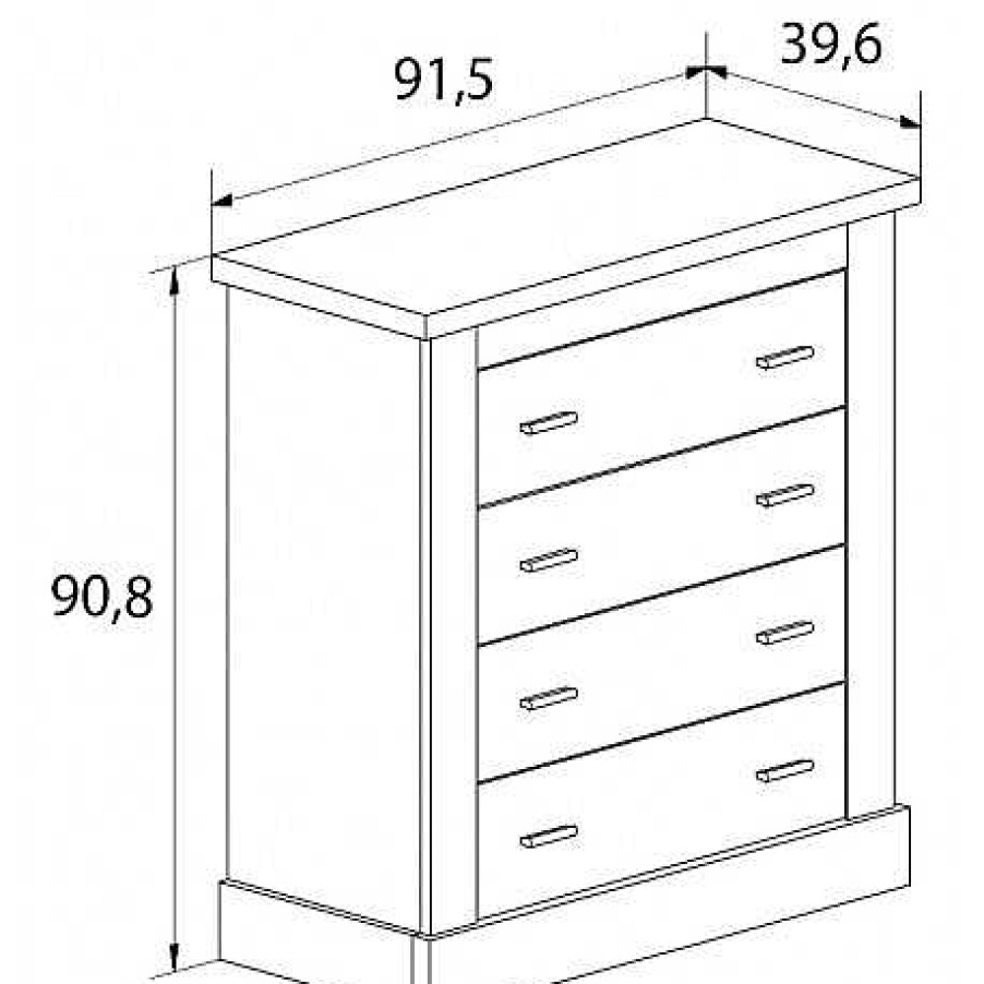 Dormitorios Muebles1Click | C Moda 4 Cajones Chell N