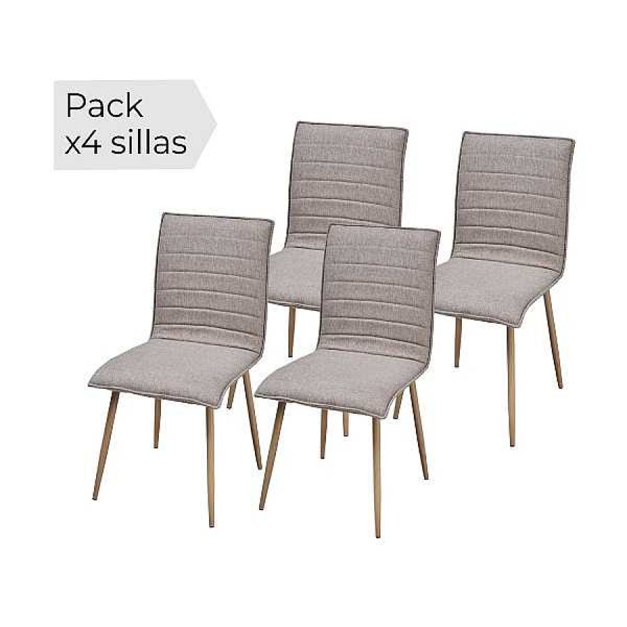 Mesas Y Sillas Muebles1Click | Juego De Cuatro Sillas Milos