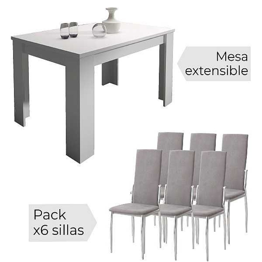 Mesas Y Sillas Muebles1Click | Conjunto Corfu + Sakura