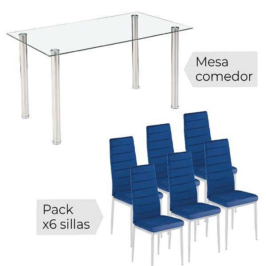 Mesas Y Sillas Muebles1Click | Conjunto Avatar Azul