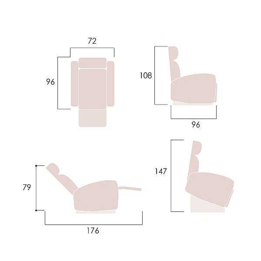 Sof S Muebles1Click | Butaca Relax Power Lift 2 Motores Celia