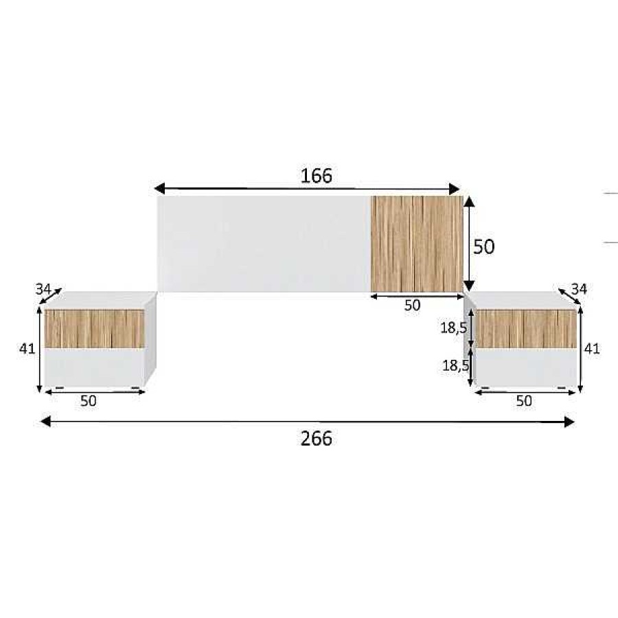 Dormitorios Muebles1Click | Cabecero + 2 Mesitas Ethna