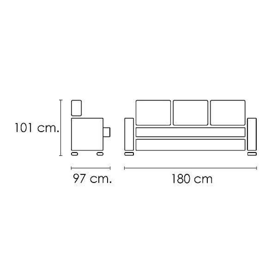 Sof S Muebles1Click | Sof 3Plazas Relax Manual Luxor