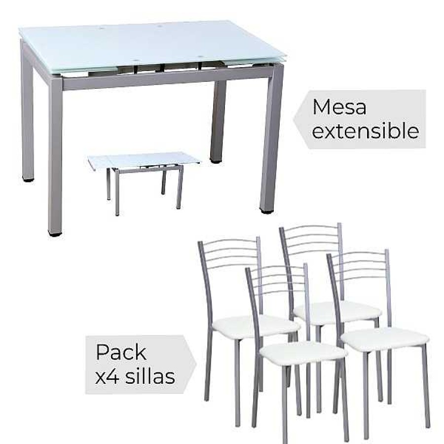 Mesas Y Sillas Muebles1Click | Conjunto Mod.70 + Mod.20