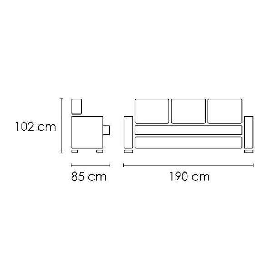 Sof S Muebles1Click | Sof 3 Plazas Brasil