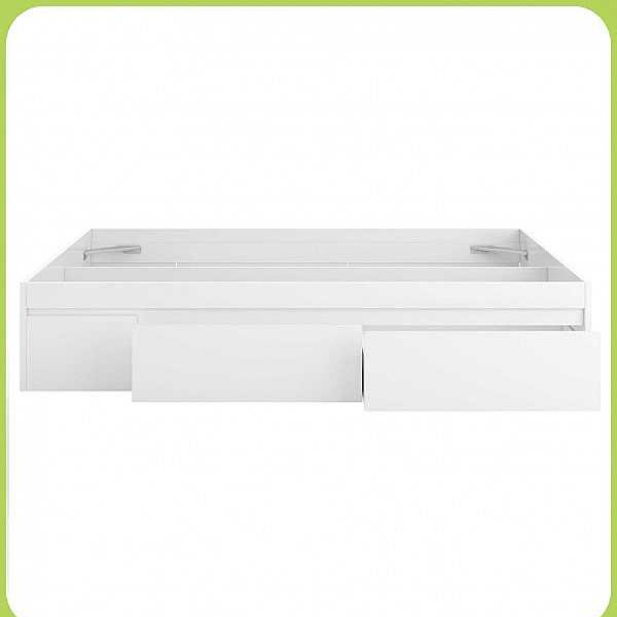 Descanso Muebles1Click | Cama Bed 4 Cajones Blanco Artik