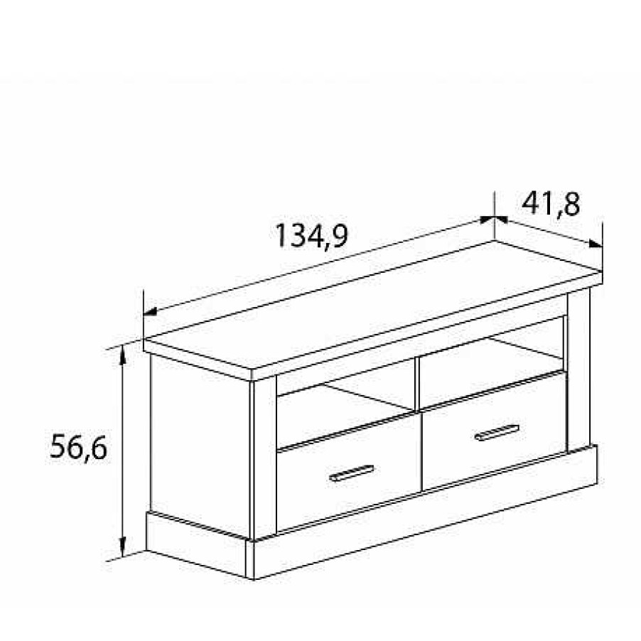 Salones Muebles1Click | Bajo Tv Dos Cajones Chell N