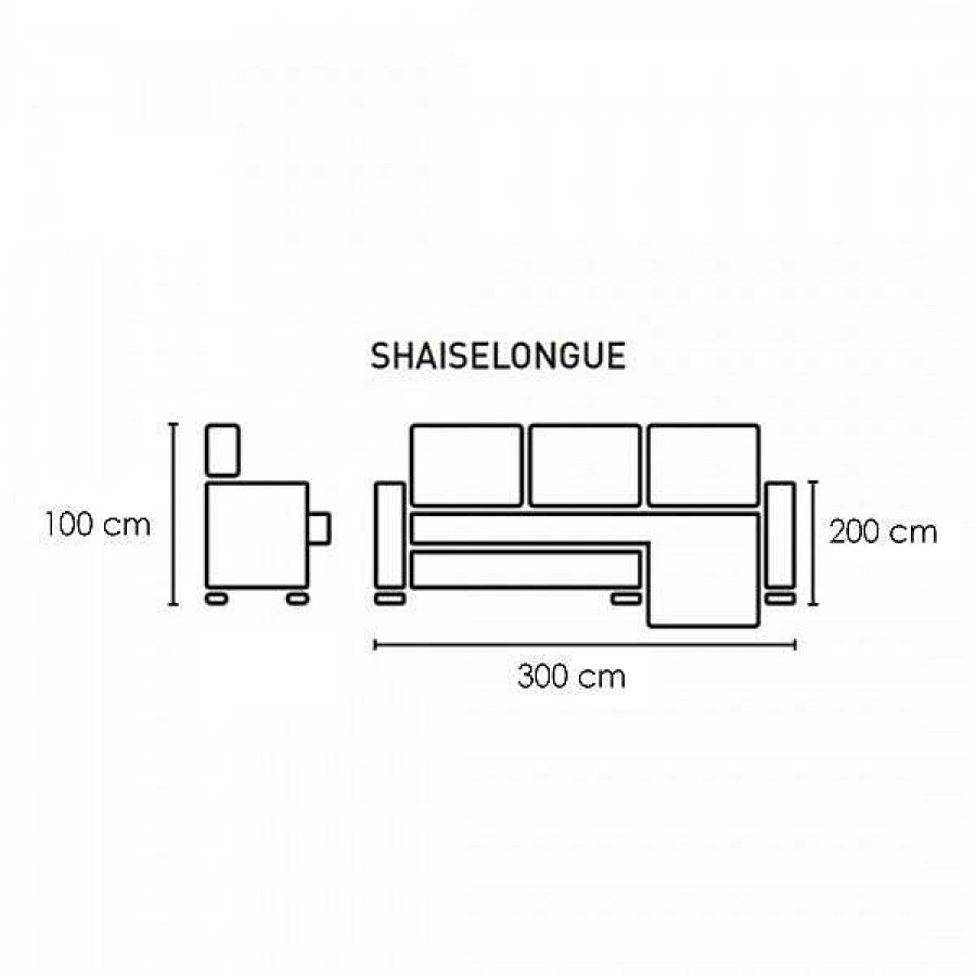 Sof S Muebles1Click | Chaiselongue Ohio 300Cm