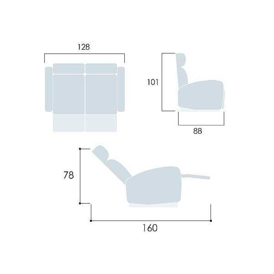 Sof S Muebles1Click | Sof 2 Plazas Relax Manual Zoe