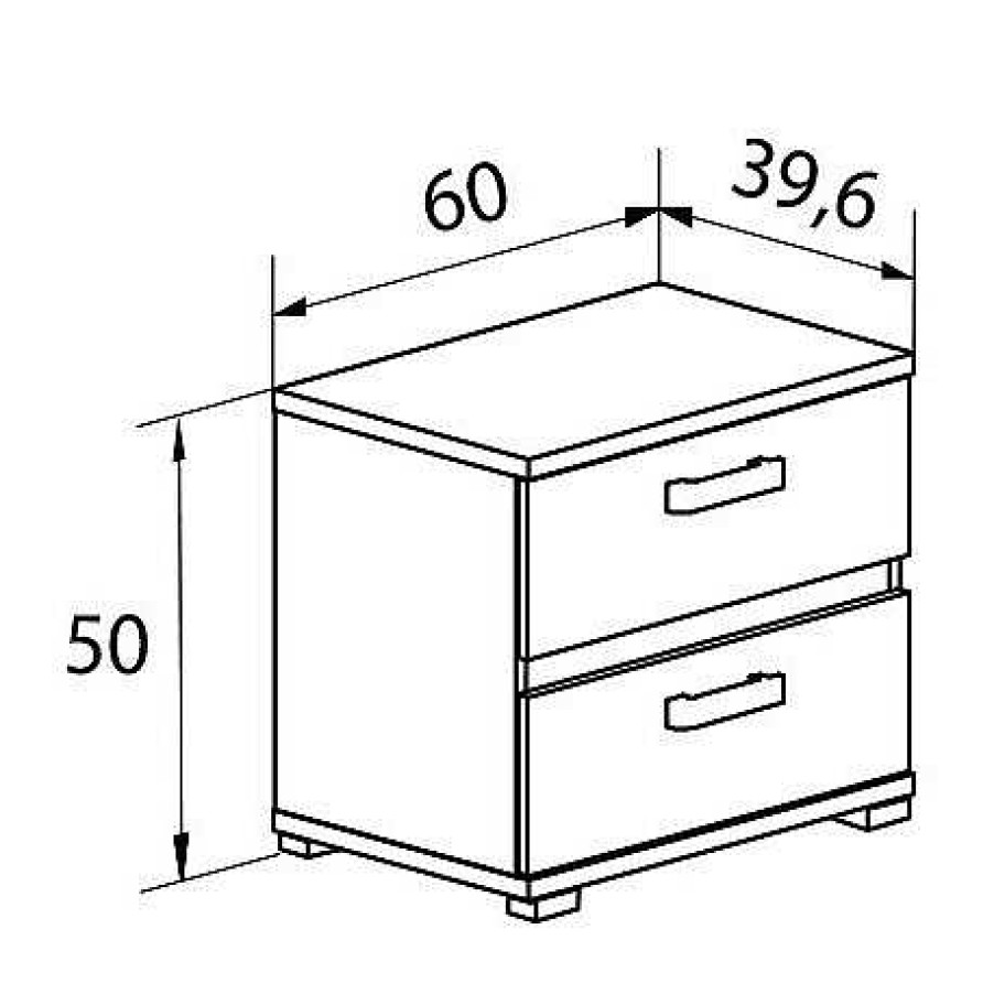 Dormitorios Muebles1Click | Mesita De Noche Modelo Priego