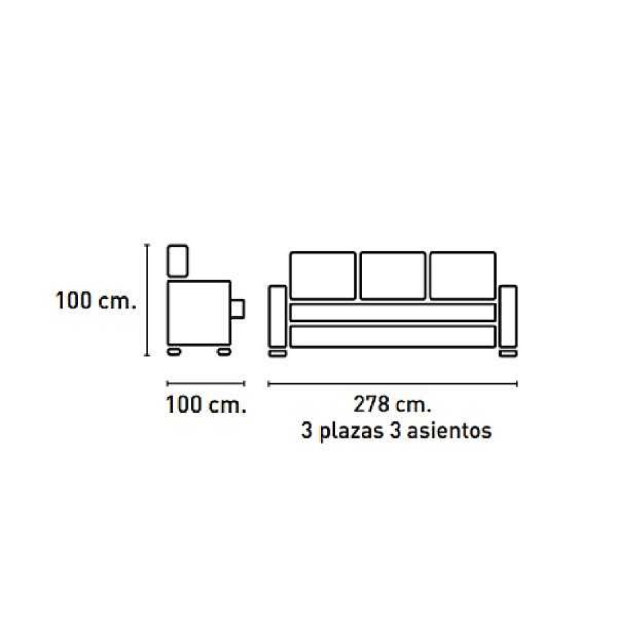 Sof S Muebles1Click | Sof 3 Plazas 3 Asientos Lancia Marengo *Ultima Unidad*