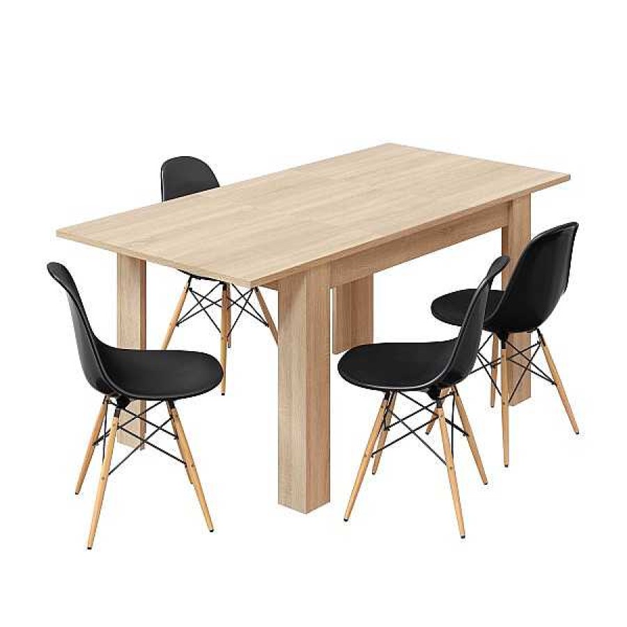 Mesas Y Sillas Muebles1Click | Mesa Comedor Extensible Kendra Roble Canadian