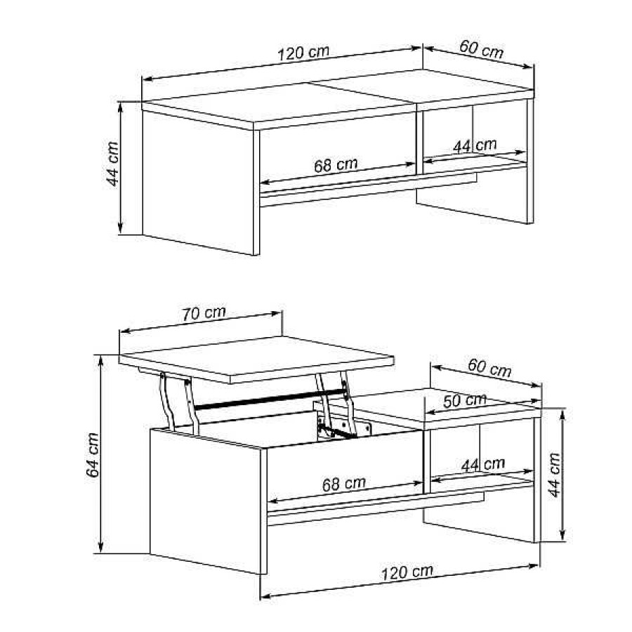 Mesas Y Sillas Muebles1Click | Mesa Centro Elevable Europa