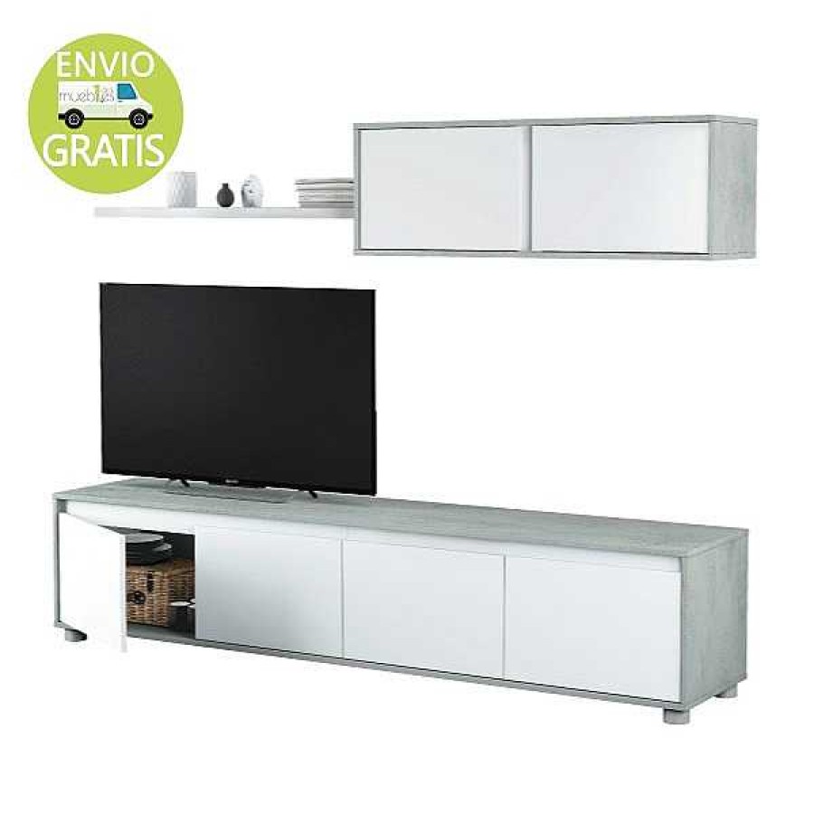 Salones Muebles1Click | Sal N Home Cemento - Blanco