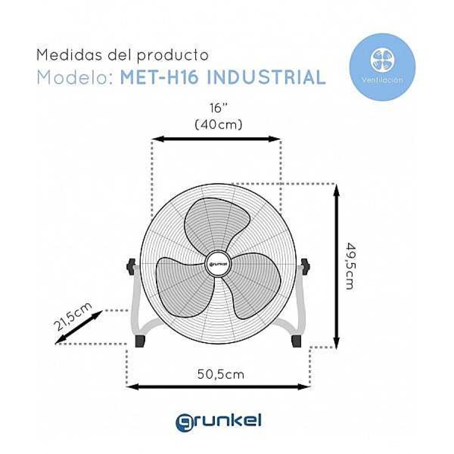 Electro&Menaje Muebles1Click | Ventilador Met Lico De Suelo 100W