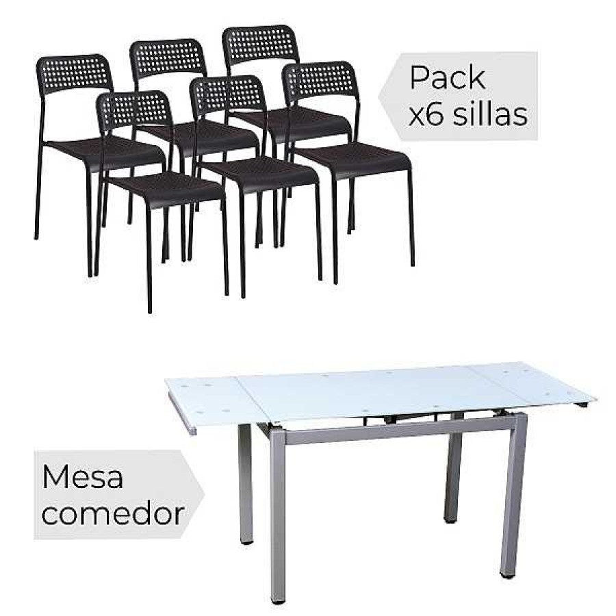 Mesas Y Sillas Muebles1Click | Conjunto Mod. 70 + Top