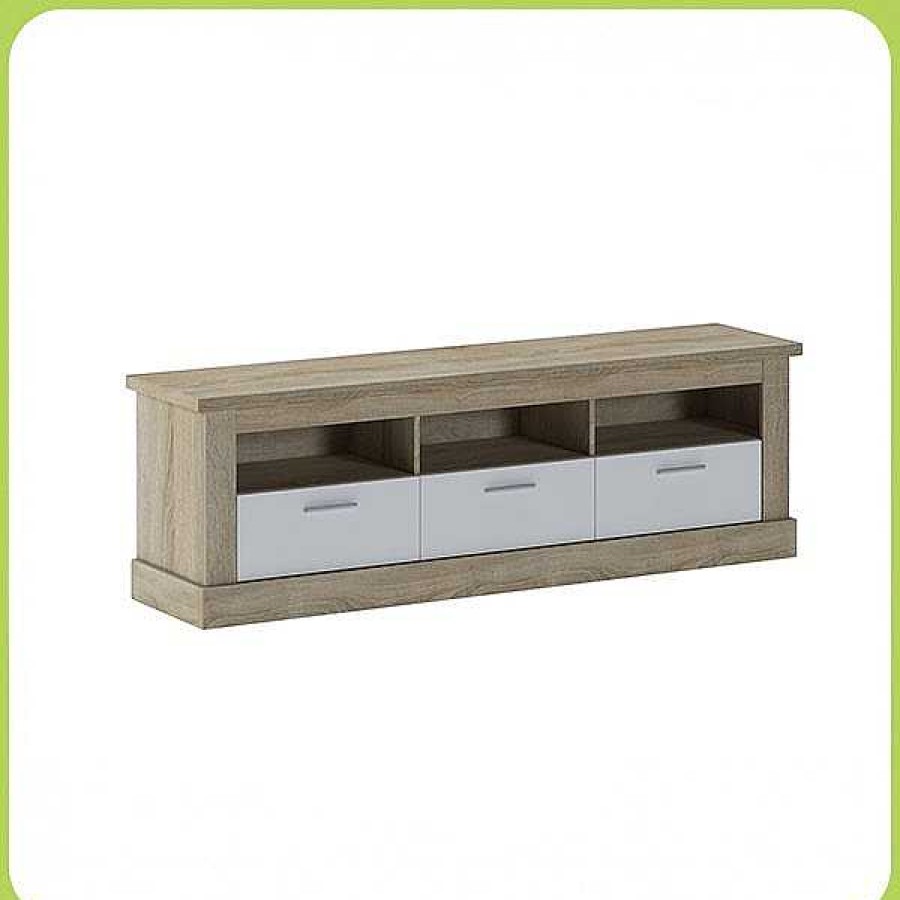 Salones Muebles1Click | Bajo Tv 3 Cajones Chell N Cambria-Blanco