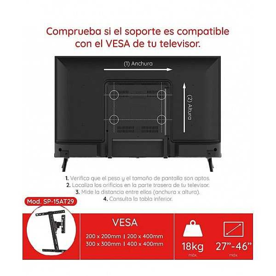 Electro&Menaje Muebles1Click | Soporte De Pared Tv 180 At29