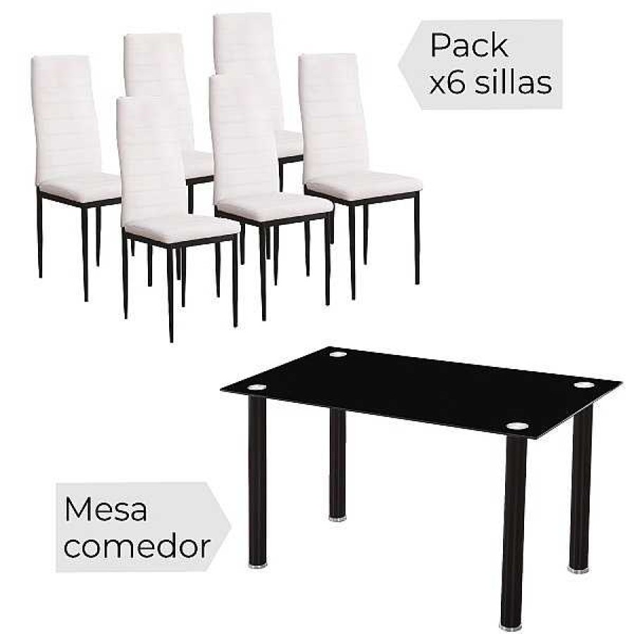 Mesas Y Sillas Muebles1Click | Conjunto Emi Blanco