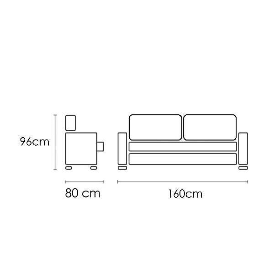 Sof S Muebles1Click | Sof 2 Plazas Uve Express Antracita