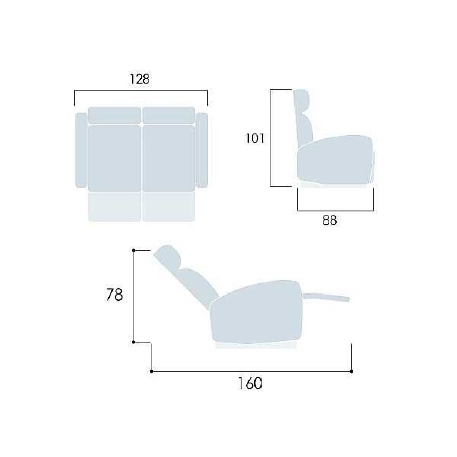 Sof S Muebles1Click | Sof 2 Plazas Relax El Ctrico Zoe