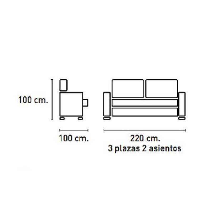 Sof S Muebles1Click | Sof 3 Plazas Golf Antracita *Ultima Unidad*