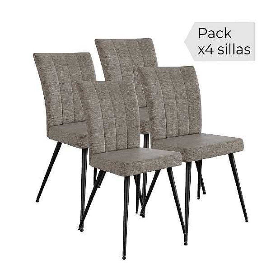 Mesas Y Sillas Muebles1Click | Juego De 4 Sillas Dallas