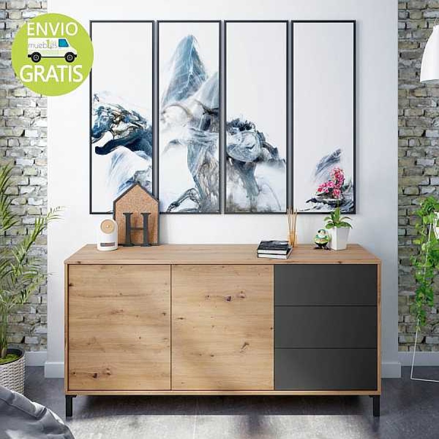 Auxiliares Muebles1Click | Aparador Urban Plus Roble-Gris