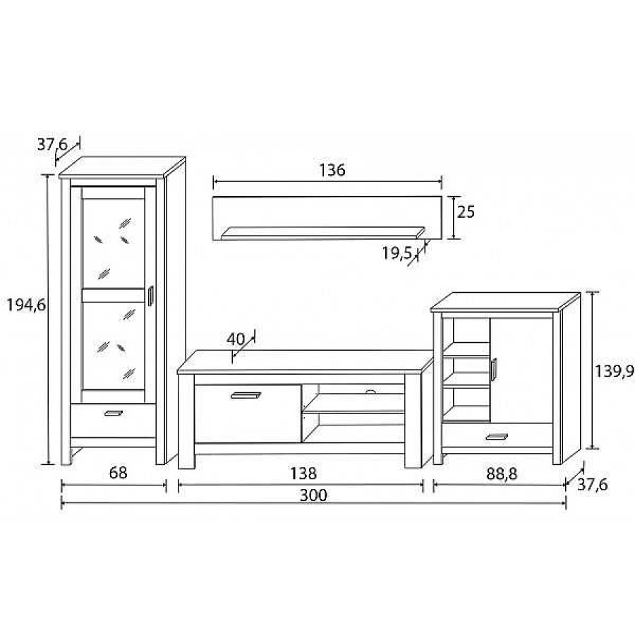 Salones Muebles1Click | Composici N 294Cm Frida