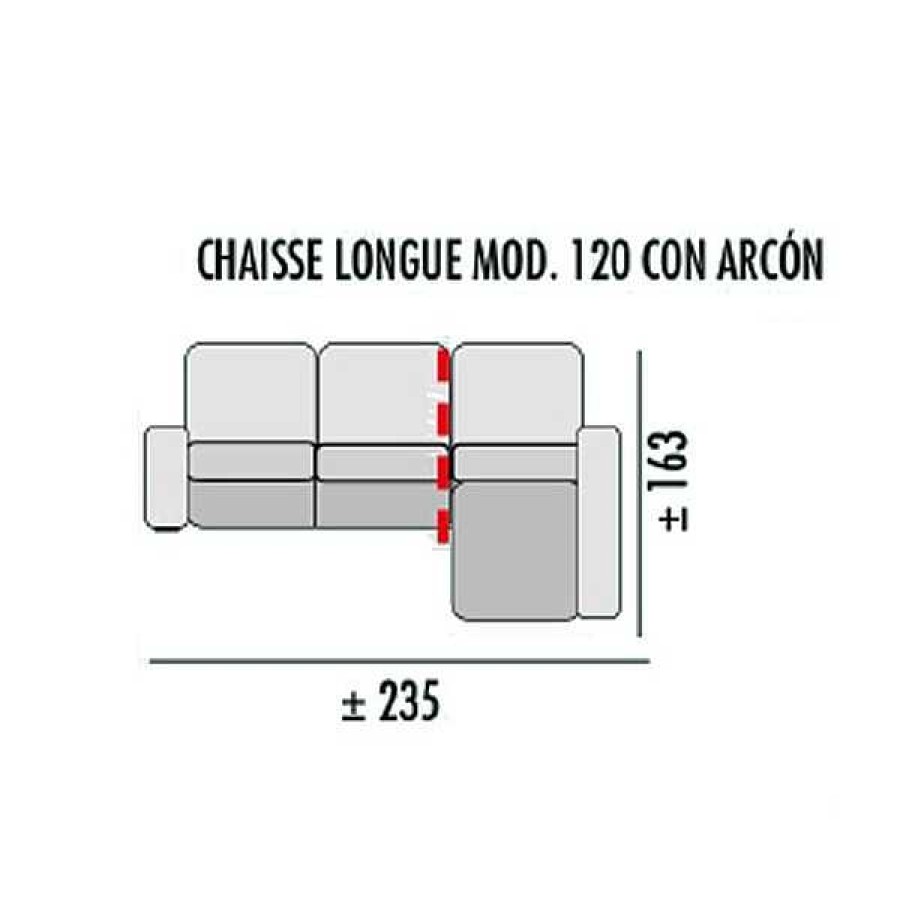 Sof S Muebles1Click | Chaiselongue Chicago 235Cm