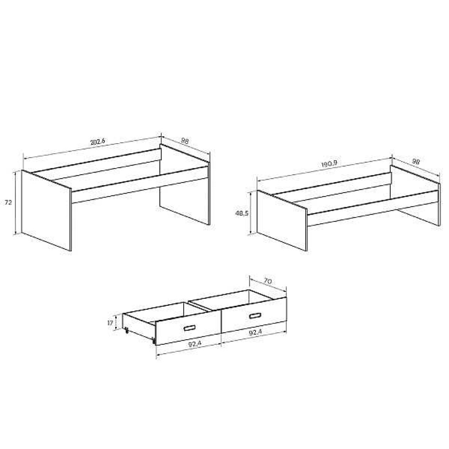 Juveniles Muebles1Click | Cama Compacta Cajones Champions