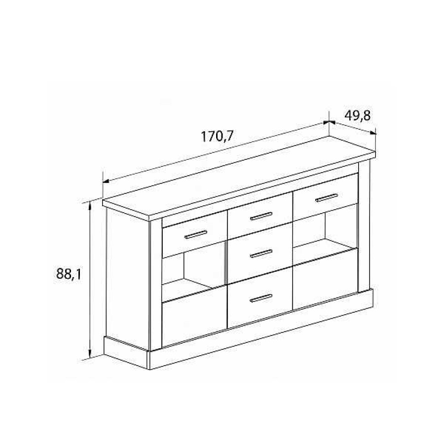 Auxiliares Muebles1Click | Aparador Chell N Cambria-Blanco